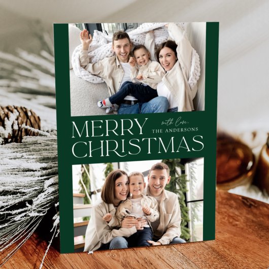 Foto van Modern Green Merry 2 Feestdagenkaart