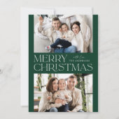 Foto van Modern Green Merry 2 Feestdagenkaart (Voorkant)