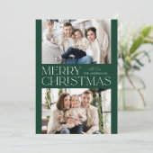 Foto van Modern Green Merry 2 Feestdagenkaart (Staand voorkant)