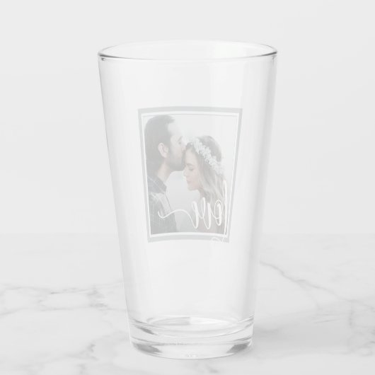 Foto van modern grijs liefdesscript glas (Achterkant)