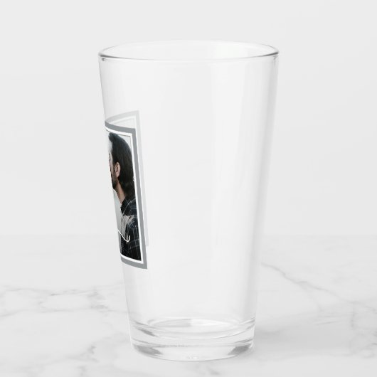 Foto van modern grijs liefdesscript glas (Links)