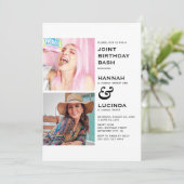 Foto van Modern Joint Birthday Party 2 Kaart (Staand voorkant)