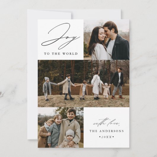 Foto van Modern Joy to World 4 Feestdagenkaart (Voorkant)