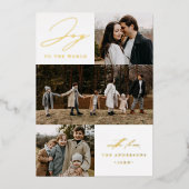 Foto van Modern Joy to World 4 Folie Feestdagenkaart (Voorkant)