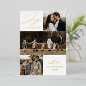 Foto van Modern Joy to World 4 Folie Feestdagenkaart (Staand Voorkant)