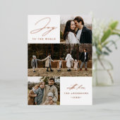 Foto van Modern Joy to World 4 Folie Feestdagenkaart (Staand Voorkant)