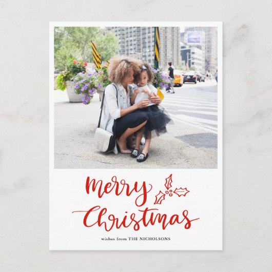 Foto van modern kerstscript voor Merry Briefkaart (Voorkant)