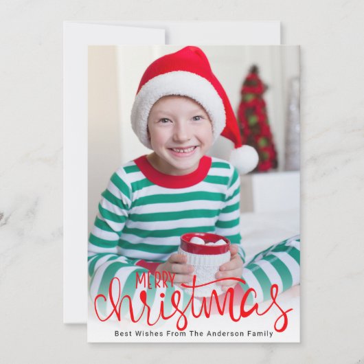 Foto van modern kerstscript voor Merry Feestdagenkaart (Voorkant)