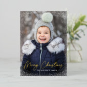 Foto van modern kerstscript voor Merry Folie Feestdagenkaart (Staand Voorkant)