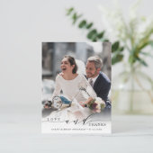 Foto van Modern Love and Bedankt Wedding Briefkaart (Staand voorkant)