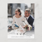 Foto van Modern Love and Bedankt Wedding Briefkaart (Voorkant)
