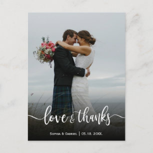 Foto van Modern Love and Bedankt Wedding Briefkaart