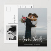 Foto van Modern Love and Bedankt Wedding Briefkaart (Voorkant / Achterkant)