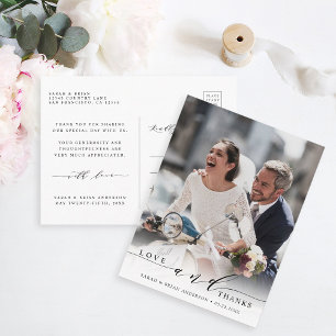 Foto van Modern Love and Bedankt Wedding Briefkaart