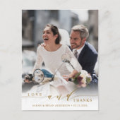 Foto van Modern Love & Bedankt Gold Wedding Hartel Briefkaart (Voorkant)
