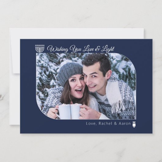 Foto van Modern Love & Light Hanukkah Feestdagenkaart (Voorkant)