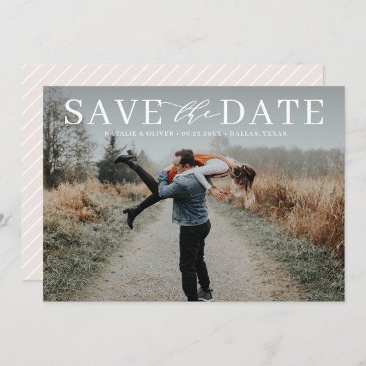 Foto van Modern Love Mix Typography Save The Date (Voorkant / Achterkant)