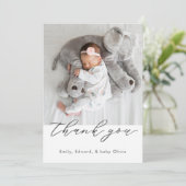 Foto van modern minimalistisch Baby shower Bedankkaart (Staand voorkant)
