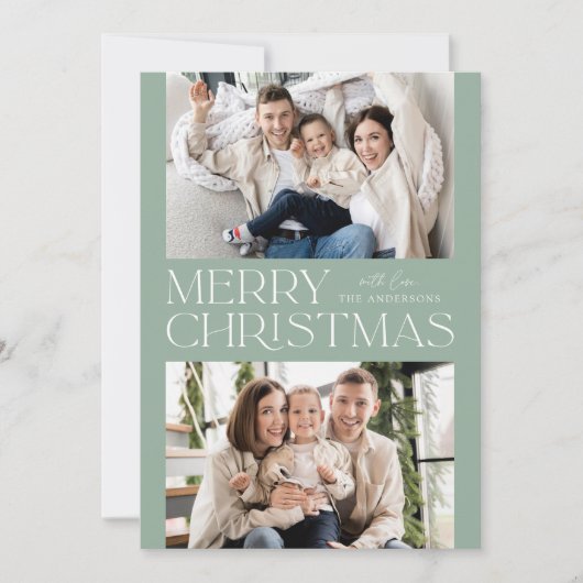 Foto van Modern Mint Merry 2 Feestdagenkaart (Voorkant)