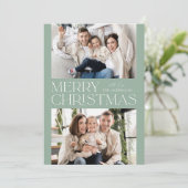 Foto van Modern Mint Merry 2 Feestdagenkaart (Staand voorkant)