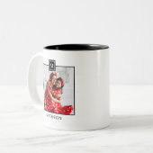 Foto van Modern Monogram Tweekleurige Koffiemok (Voorkant links)