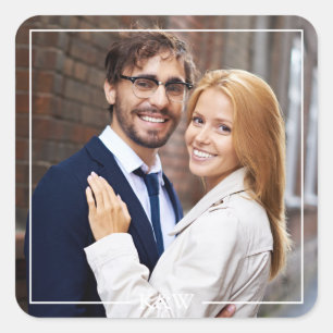 Foto van Modern Monogram Vierkante Sticker