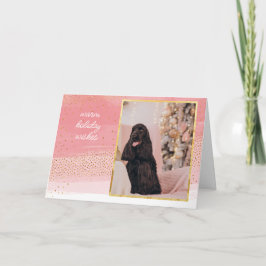 Foto van Modern Pink and Gold Holiday Feestdagen Kaart