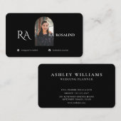 Foto van modern Professional Black White Monogram Visitekaartje (Voorkant / Achterkant)