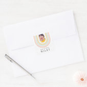 Foto van Modern Rainbow Birthday Vierkante Sticker (Envelop)