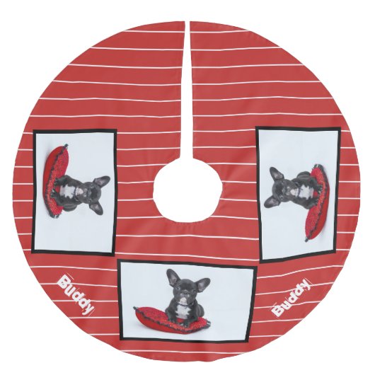 Foto van Modern Red Dog Pet Kerstboom Rok (Voorkant)