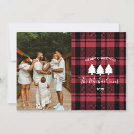 Foto van Modern Red en Black Feestdagenkaart