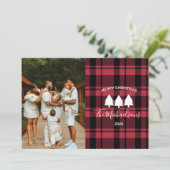 Foto van Modern Red en Black Feestdagenkaart (Staand voorkant)