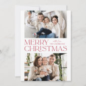 Foto van Modern Red Merry 2 Feestdagenkaart (Voorkant)