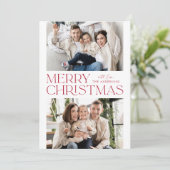 Foto van Modern Red Merry 2 Feestdagenkaart (Staand voorkant)