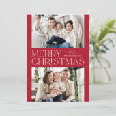 Foto van Modern Red Merry 2 Feestdagenkaart (Staand voorkant)