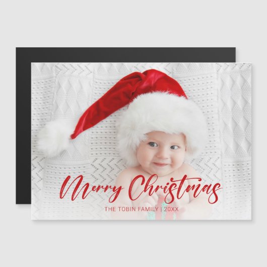 Foto van modern Red Merry Kerstmis (Voorkant / Achterkant)