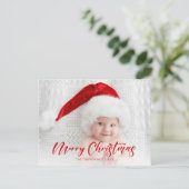 Foto van modern Red Merry Kerstmis Briefkaart (Staand voorkant)