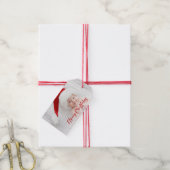 Foto van modern Red Merry Kerstmis Cadeaulabel (Met Touw)
