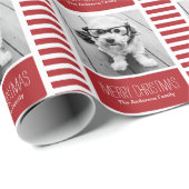 Foto van Modern Red Merry One Cadeaupapier (Rol Hoek)