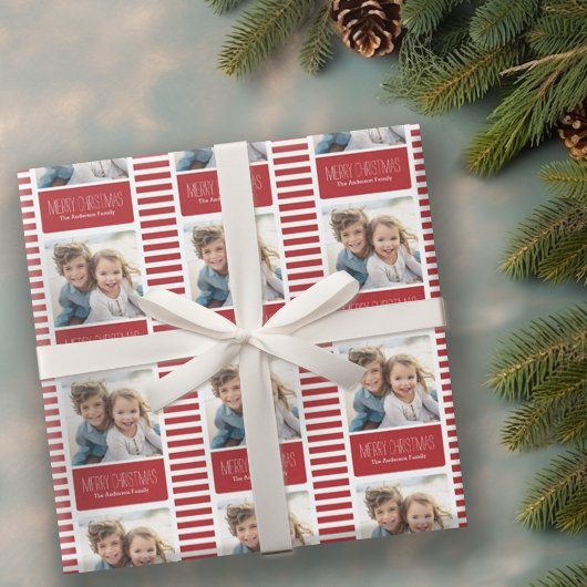 Foto van Modern Red Merry One Cadeaupapier