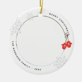 Foto van Modern Red Mittens Keramisch Ornament (Voorkant)