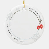 Foto van Modern Red Mittens Keramisch Ornament (Achterkant)