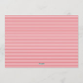 Foto van Modern Red Pin Stripes Lijst Feestdagenkaart (Achterkant)