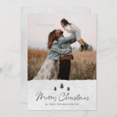 Foto van Modern Rustic Merry 2 Feestdagenkaart (Voorkant / Achterkant)