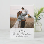Foto van Modern Rustic Merry 2 Feestdagenkaart (Staand voorkant)