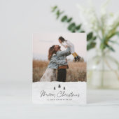 Foto van Modern Rustic Merry 2 Feestdagenkaart (Staand voorkant)