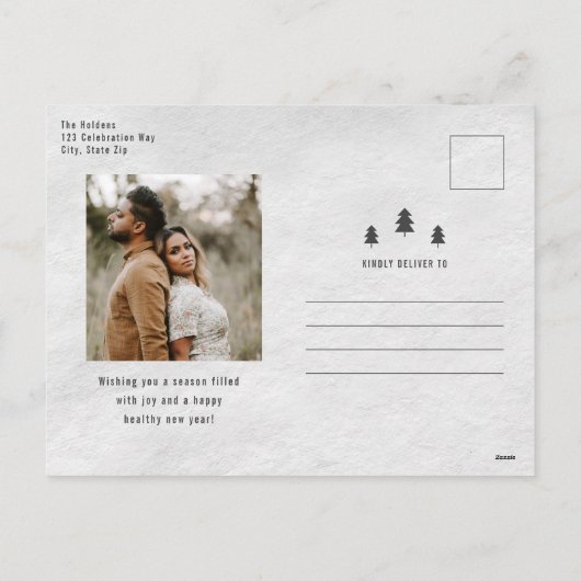 Foto van Modern Rustic Merry 2 Feestdagenkaart (Achterkant)