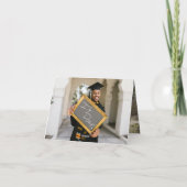 Foto van Modern Sketch Graduation Cap Kraft Afstud Bedankkaart (Achterkant)