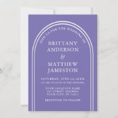 Foto van Modern Stylish Arch Wedding Periwinkle Kaart (Voorkant)