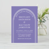 Foto van Modern Stylish Arch Wedding Periwinkle Kaart (Staand voorkant)